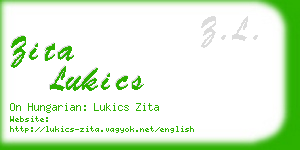 zita lukics business card